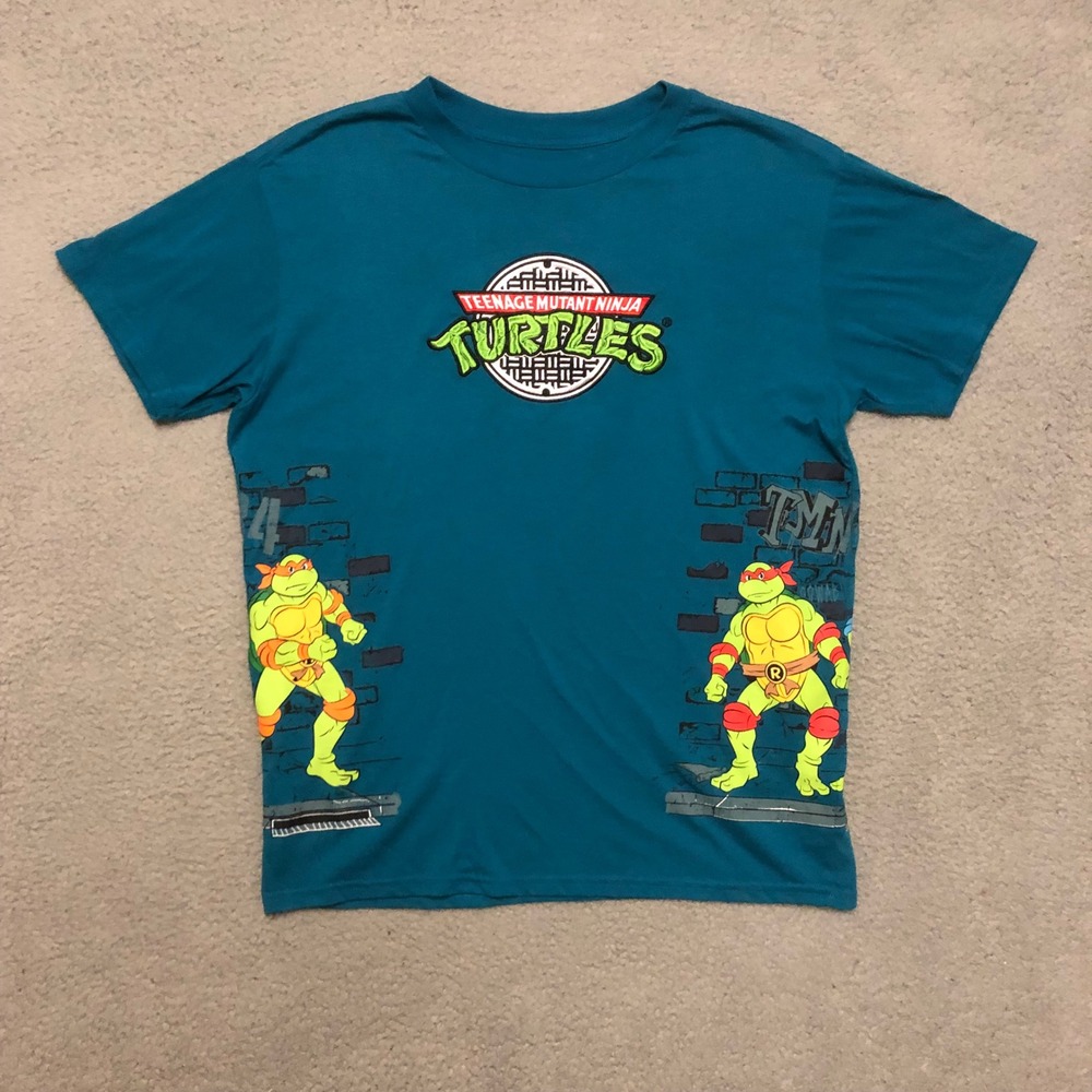 TMNT T Shirt XL Teal Nickelodeon Teenage Mutant Ninja Turtles Graphic Tee 2023